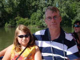 Ciska en Arjan op de boot