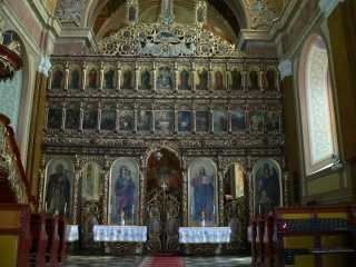 Interieur van de in 1696 gebouwde Grieks Katholieke kerk in Máriapócs