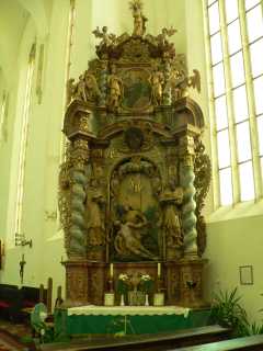 Nog zo'n houten altaar in diezelfde kerk