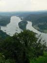 Zicht op de Rijn vanaf de Drachenfels in Königswinter